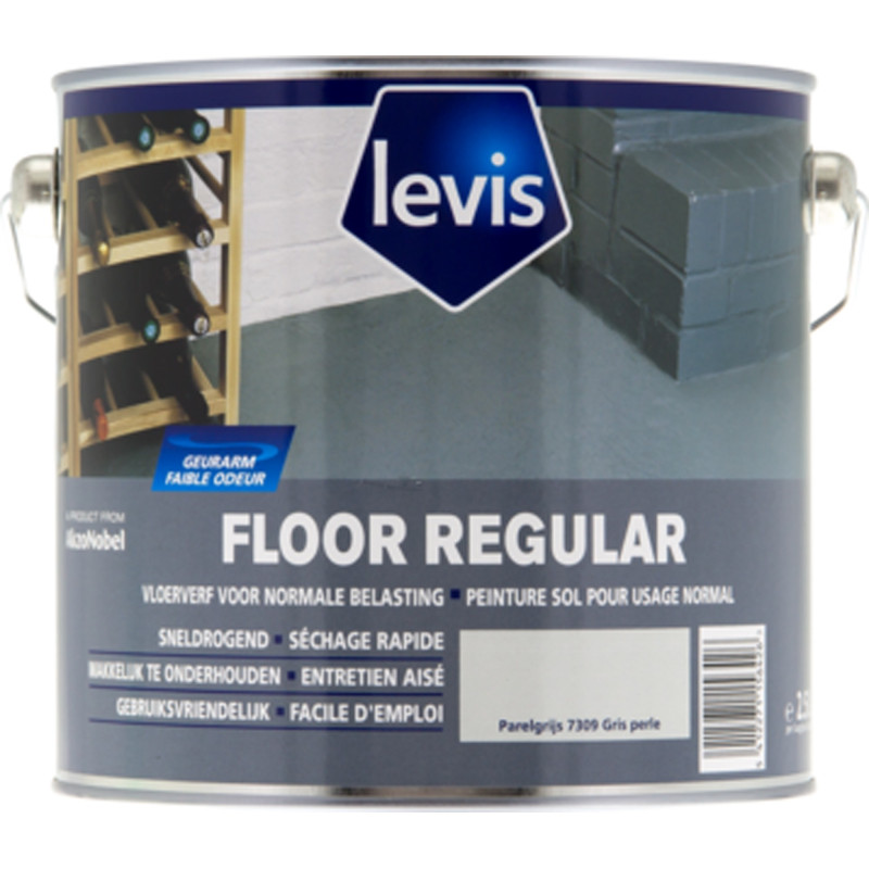 Peinture pour sol Floor Regular gris perle 2,5 L LEVIS