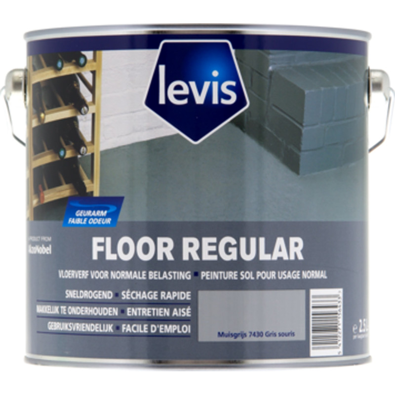 Peinture pour sol Floor Regular gris souris 2,5 L LEVIS