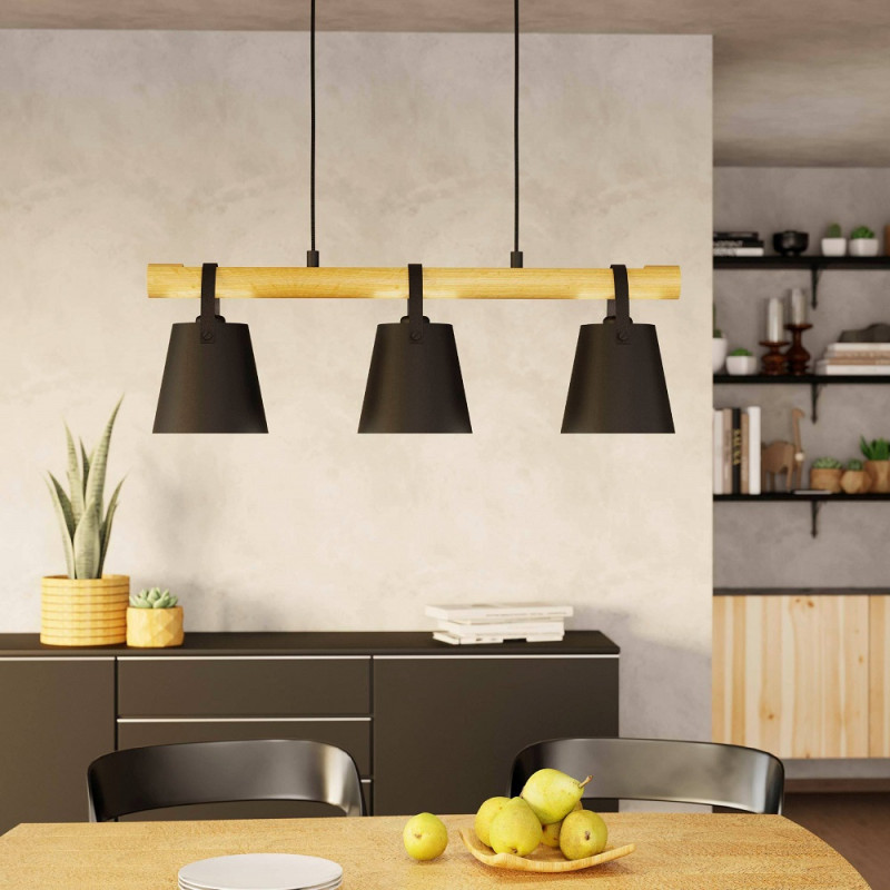 Suspension Boyle noire et bois EGLO – Éclairage Design | EGLO
 Suspension Boyle noire et bois EGLO – Éclairage Design | EGLO