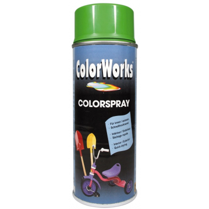Peinture en spray ColorWorks verte satinée 0,4 L MOTIP