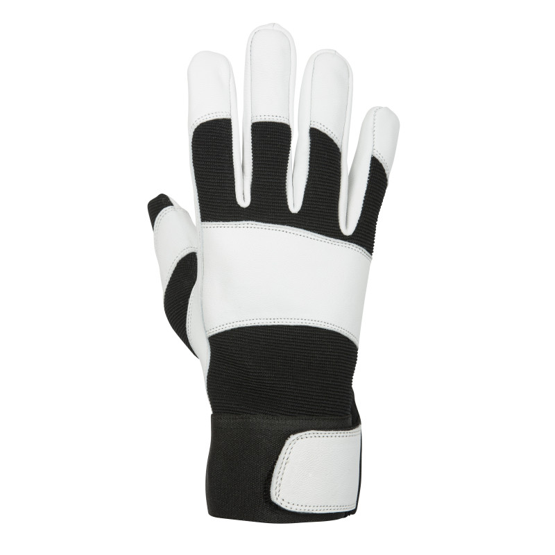 Paire de gants de jardin blancs et noirs en cuir taille 7 GERIN