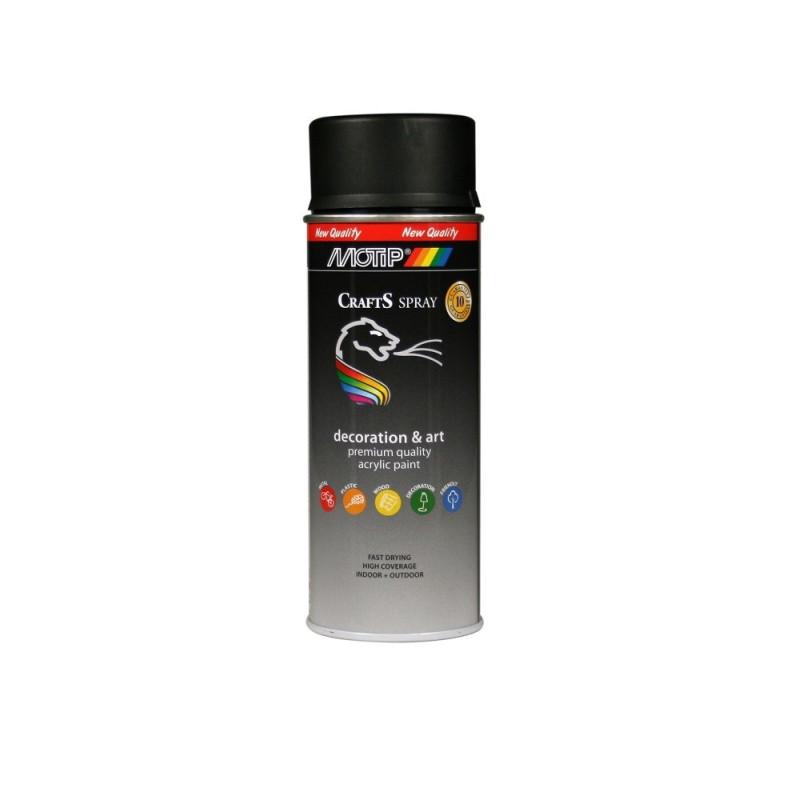 Peinture en spray Crafts noir profond mate 0,4 L MOTIP