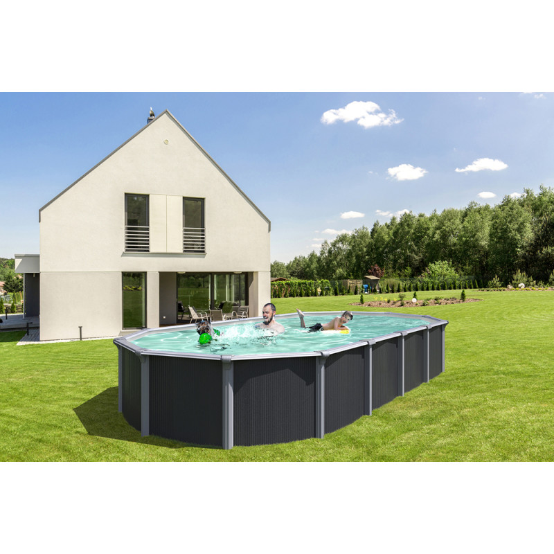 Piscine Anthracite Osmose 6,4 m - PVC/Métal Piscine | TRIGANO Piscine Anthracite Osmose 6,4 m - PVC/Métal Piscine | TRIGANO