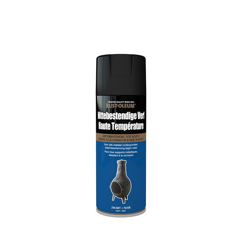 Peinture en spray Haute Température noire mate 0,4 L RUST-OLEUM