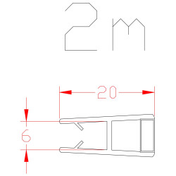Joint magnétique droit pour paroi de douche 2 pièces AURLANE