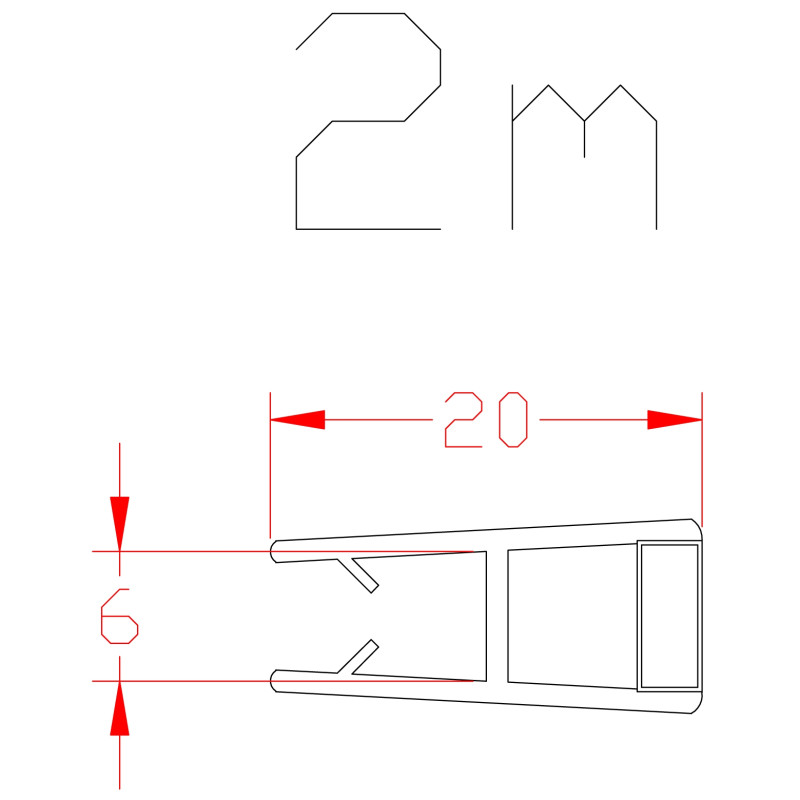 Joint magnétique droit pour paroi de douche 2 pièces AURLANE