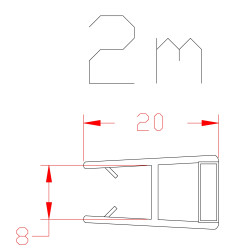Joint magnétique droit pour paroi de douche 2 pièces AURLANE
