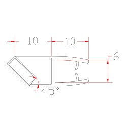 Joint magnétique d'angle pour paroi de douche 2 pièces AURLANE Joint magnétique d'angle pour paroi de douche 2 pièces AURLANE