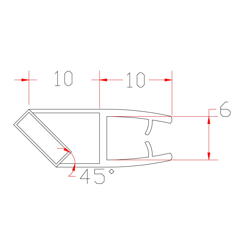 Joint magnétique d'angle pour paroi de douche 2 pièces AURLANE Joint magnétique d'angle pour paroi de douche 2 pièces AURLANE