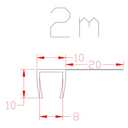 Joint d'étanchéité en forme de F pour paroi de douche AURLANE
