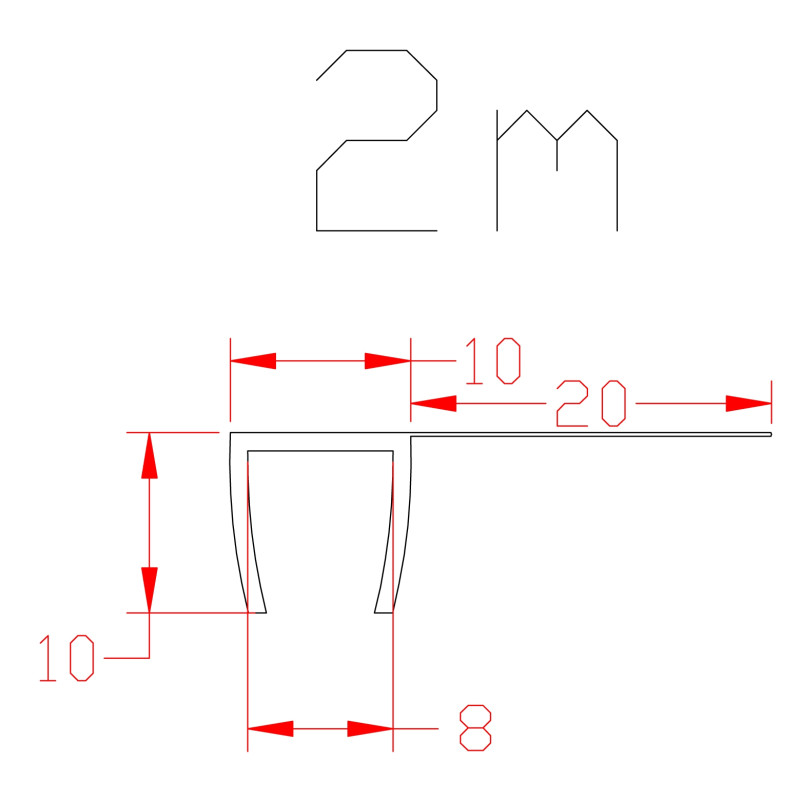 Joint d'étanchéité en forme de F pour paroi de douche AURLANE