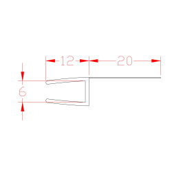 Joint d'étanchéité en forme de 4 pour paroi de douche AURLANE Joint d'étanchéité en forme de 4 pour paroi de douche AURLANE