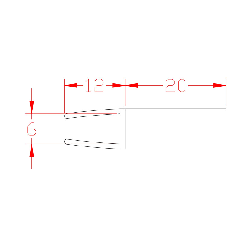 Joint d'étanchéité en forme de 4 pour paroi de douche AURLANE Joint d'étanchéité en forme de 4 pour paroi de douche AURLANE
