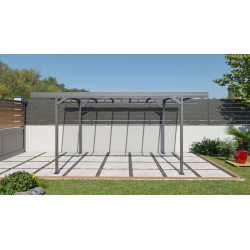 Carport en aluminium Mistral gris anthracite 15,3 m² Carport en aluminium Mistral gris anthracite 15,3 m²