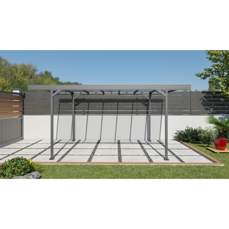 Carport en aluminium Mistral gris anthracite 15,3 m² Carport en aluminium Mistral gris anthracite 15,3 m²
