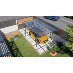 Carport en aluminium Mistral gris anthracite 15,3 m² Carport en aluminium Mistral gris anthracite 15,3 m²