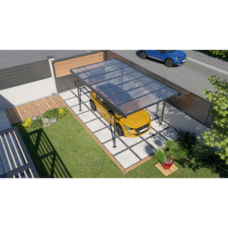 Carport en aluminium Mistral gris anthracite 15,3 m² Carport en aluminium Mistral gris anthracite 15,3 m²