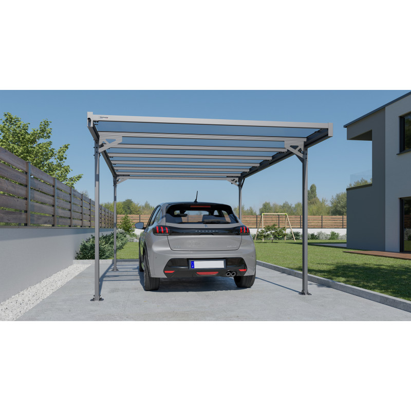 Carport en aluminium Mistral gris anthracite 15,3 m² Carport en aluminium Mistral gris anthracite 15,3 m²