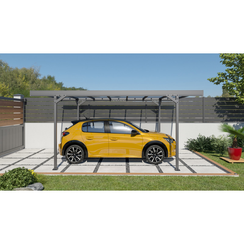 Carport en aluminium Mistral gris anthracite 15,3 m² Carport en aluminium Mistral gris anthracite 15,3 m²