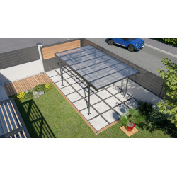Carport en aluminium Mistral gris anthracite 15,3 m² Carport en aluminium Mistral gris anthracite 15,3 m²