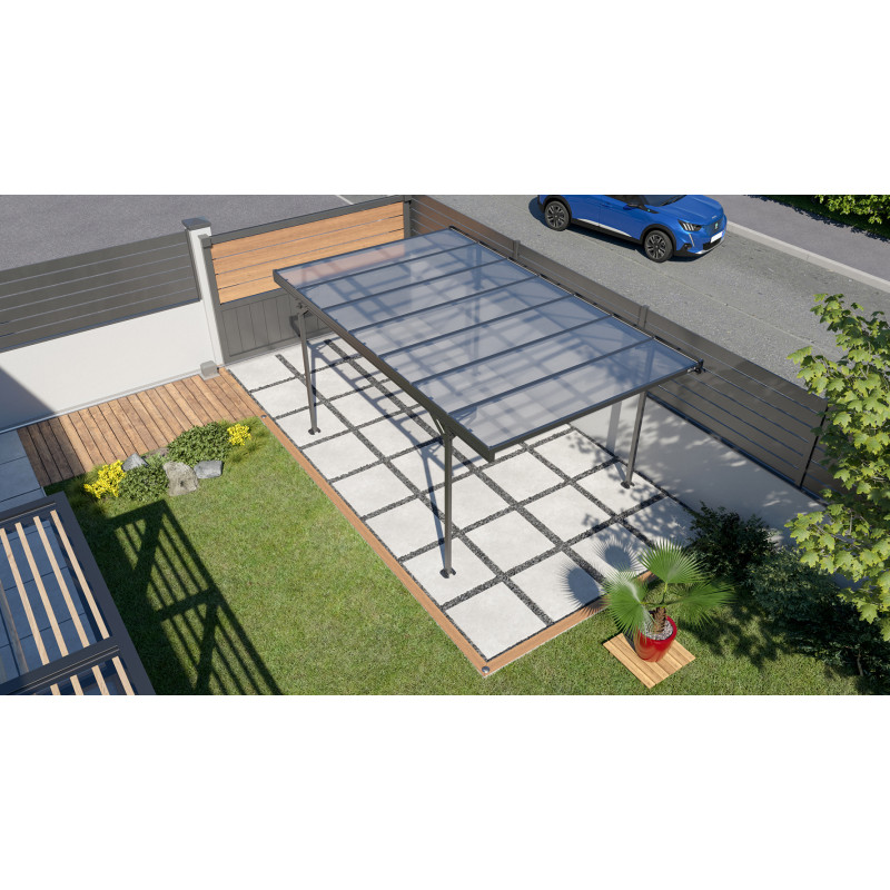 Carport en aluminium Mistral gris anthracite 15,3 m² Carport en aluminium Mistral gris anthracite 15,3 m²