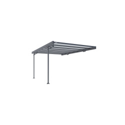 Carport adossé en aluminium Mistral gris anthracite 15,45 m² Carport adossé en aluminium Mistral gris anthracite 15,45 m²