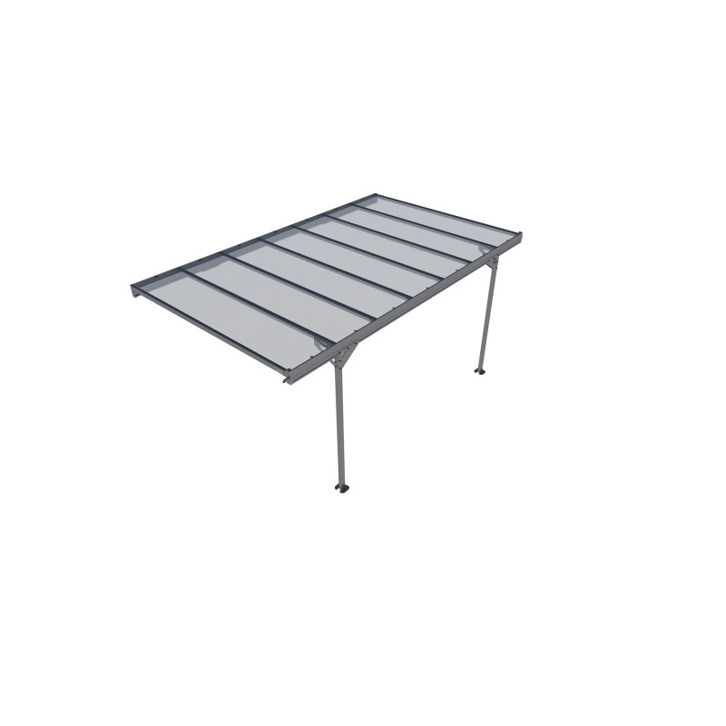 Carport adossé en aluminium Mistral gris anthracite 15,45 m² Carport adossé en aluminium Mistral gris anthracite 15,45 m²