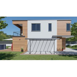 Carport adossé en aluminium Mistral gris anthracite 15,45 m² Carport adossé en aluminium Mistral gris anthracite 15,45 m²
