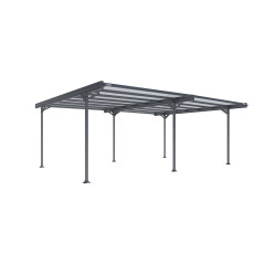 Carport en aluminium Mistral gris anthracite 30,90 m² Carport en aluminium Mistral gris anthracite 30,90 m²