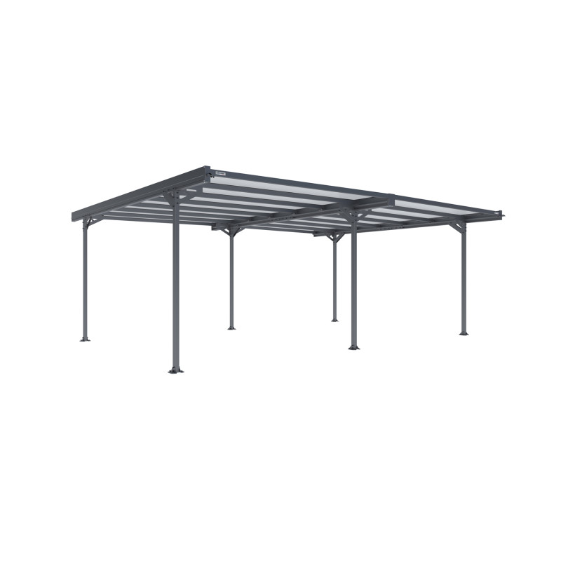 Carport en aluminium Mistral gris anthracite 30,90 m² Carport en aluminium Mistral gris anthracite 30,90 m²