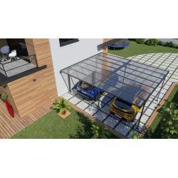 Carport en aluminium Mistral gris anthracite 30,90 m² Carport en aluminium Mistral gris anthracite 30,90 m²