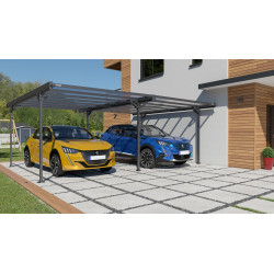 Carport en aluminium Mistral gris anthracite 30,90 m² Carport en aluminium Mistral gris anthracite 30,90 m²