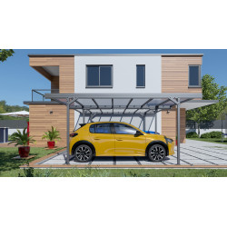 Carport en aluminium Mistral gris anthracite 30,90 m² Carport en aluminium Mistral gris anthracite 30,90 m²
