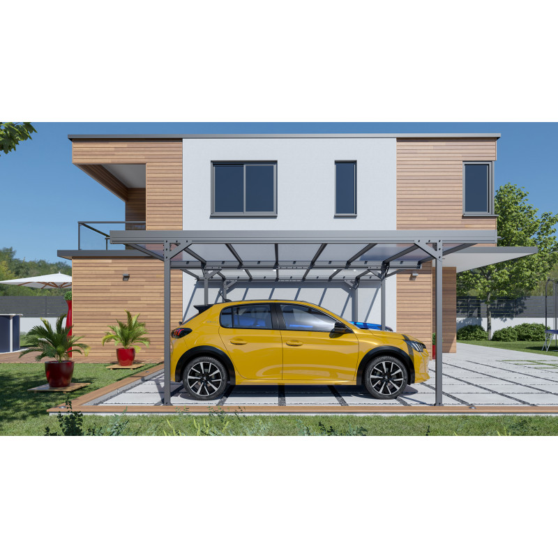 Carport en aluminium Mistral gris anthracite 30,90 m² Carport en aluminium Mistral gris anthracite 30,90 m²