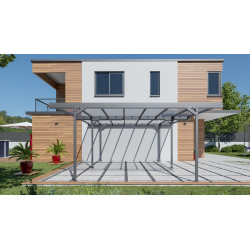 Carport en aluminium Mistral gris anthracite 30,90 m² Carport en aluminium Mistral gris anthracite 30,90 m²