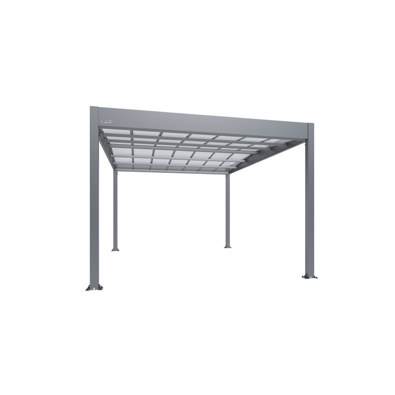 Carport en aluminium Libeccio gris anthracite 16,6 m²