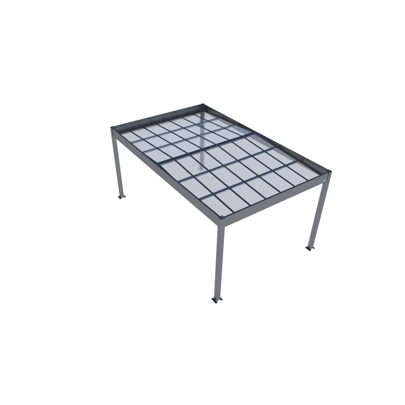 Carport en aluminium Libeccio gris anthracite 16,6 m² Carport en aluminium Libeccio gris anthracite 16,6 m²