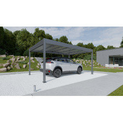 Carport en aluminium Libeccio gris anthracite 16,6 m² Carport en aluminium Libeccio gris anthracite 16,6 m²