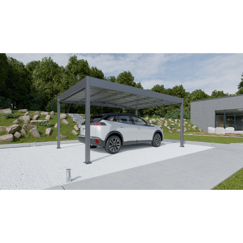Carport en aluminium Libeccio gris anthracite 16,6 m² Carport en aluminium Libeccio gris anthracite 16,6 m²