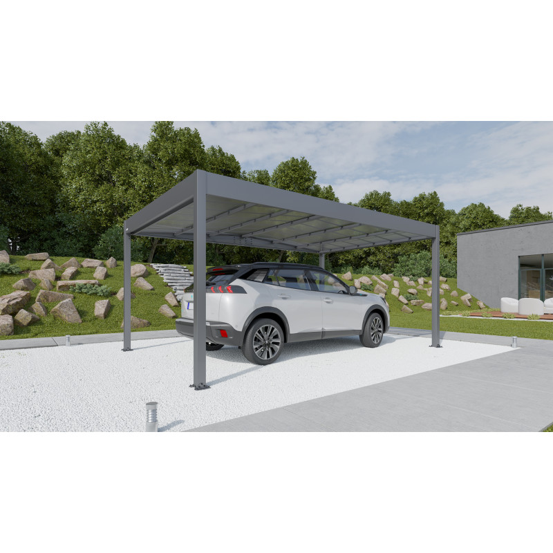 Carport en aluminium Libeccio gris anthracite 16,6 m² Carport en aluminium Libeccio gris anthracite 16,6 m²