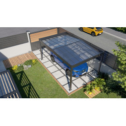Carport en aluminium Libeccio gris anthracite 16,6 m² Carport en aluminium Libeccio gris anthracite 16,6 m²
