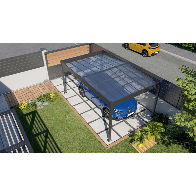 Carport en aluminium Libeccio gris anthracite 16,6 m² Carport en aluminium Libeccio gris anthracite 16,6 m²