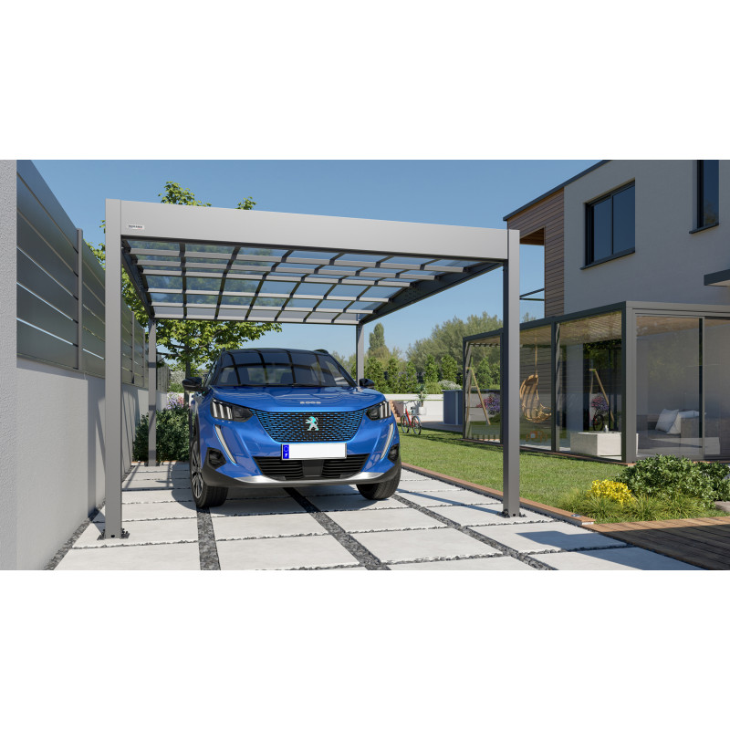 Carport en aluminium Libeccio gris anthracite 16,6 m² Carport en aluminium Libeccio gris anthracite 16,6 m²