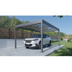Carport en aluminium Libeccio gris anthracite 16,6 m² Carport en aluminium Libeccio gris anthracite 16,6 m²