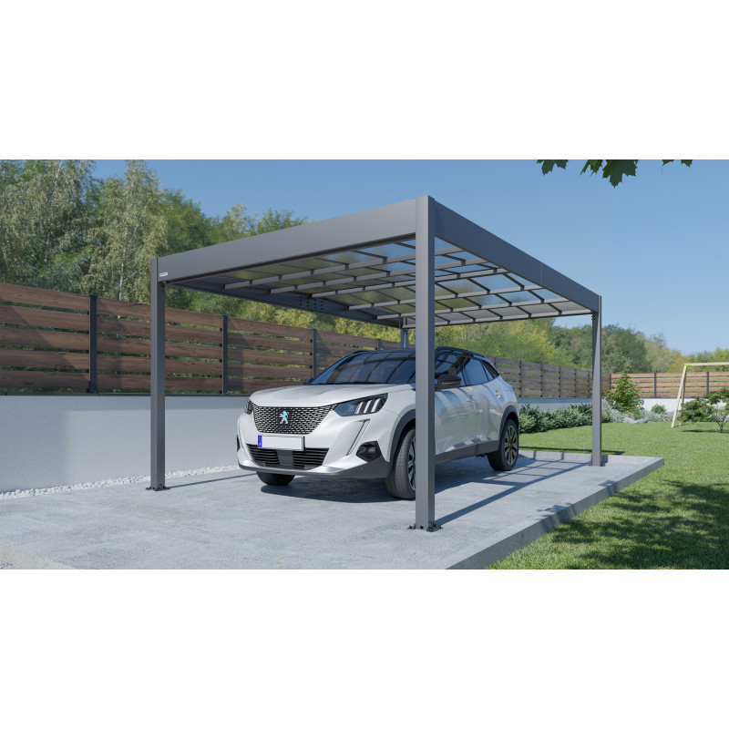 Carport en aluminium Libeccio gris anthracite 16,6 m² Carport en aluminium Libeccio gris anthracite 16,6 m²