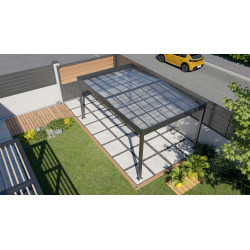 Carport en aluminium Libeccio gris anthracite 16,6 m² Carport en aluminium Libeccio gris anthracite 16,6 m²