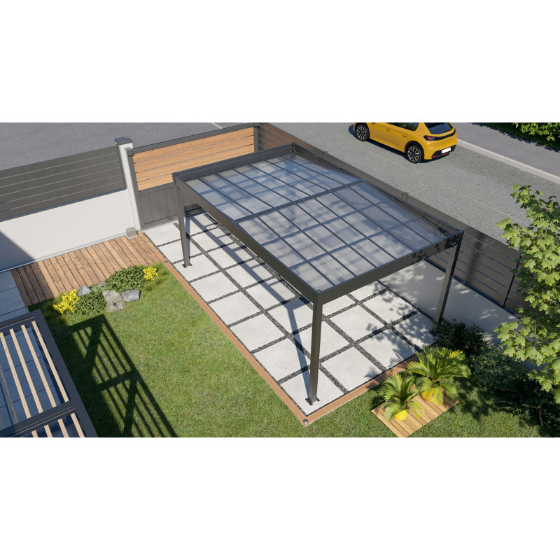 Carport en aluminium Libeccio gris anthracite 16,6 m² Carport en aluminium Libeccio gris anthracite 16,6 m²