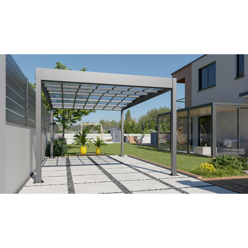 Carport en aluminium Libeccio gris anthracite 16,6 m² Carport en aluminium Libeccio gris anthracite 16,6 m²