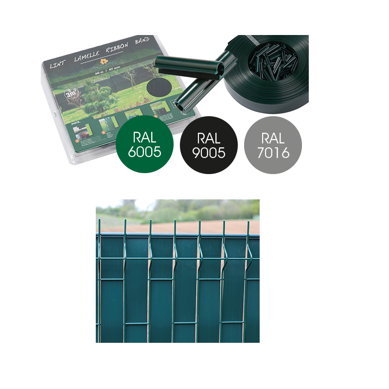 Lanière pour clôture avec clips vert 55 mm GIARDINO Lanière pour clôture avec clips vert 55 mm GIARDINO