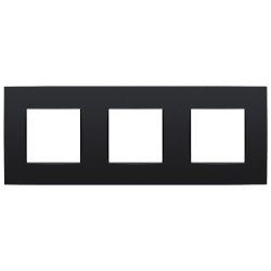 Plaque Intense Triple Horizontale Noir Mat NIKO – Élégance | NIKO